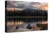 Moody Morning Sky at Sparks Lake, Central Oregon-Vincent James-Stretched Canvas