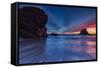 Moody Seascape After Sunset, Sonoma Coast, California-Vincent James-Framed Stretched Canvas