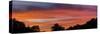 Moody sky at sunset above silhouettes of trees, Florida, USA-Panoramic Images-Stretched Canvas