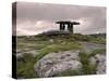 Moody Sky Over Poulnabrone Dolmen Portal Megalithic Tomb at Dusk, Munster, Ireland-Gary Cook-Stretched Canvas
