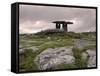 Moody Sky Over Poulnabrone Dolmen Portal Megalithic Tomb at Dusk, Munster, Ireland-Gary Cook-Framed Stretched Canvas