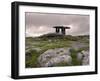 Moody Sky Over Poulnabrone Dolmen Portal Megalithic Tomb at Dusk, Munster, Ireland-Gary Cook-Framed Photographic Print