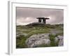 Moody Sky Over Poulnabrone Dolmen Portal Megalithic Tomb at Dusk, Munster, Ireland-Gary Cook-Framed Photographic Print