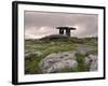 Moody Sky Over Poulnabrone Dolmen Portal Megalithic Tomb at Dusk, Munster, Ireland-Gary Cook-Framed Photographic Print