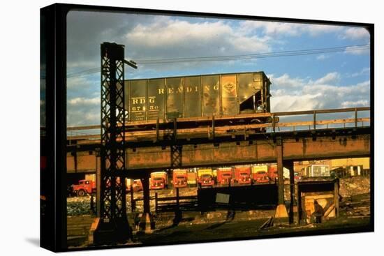 Moody Sunlight Showing Hopper Car of the Reading Railroad Idle on Rusting Elevated Span-Walker Evans-Stretched Canvas