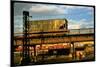 Moody Sunlight Showing Hopper Car of the Reading Railroad Idle on Rusting Elevated Span-Walker Evans-Mounted Photographic Print