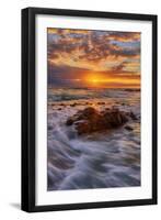 Moody Sunrise Seascape, Kapaa Kauai Hawaii-Vincent James-Framed Photographic Print