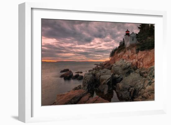 Moody Sunset at Bass Harbor-Vincent James-Framed Photographic Print