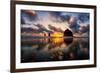 Moody Sunset at Cannon Beach, Oregon Coast-Vincent James-Framed Photographic Print