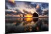 Moody Sunset at Cannon Beach, Oregon Coast-Vincent James-Mounted Photographic Print
