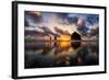 Moody Sunset at Cannon Beach, Oregon Coast-Vincent James-Framed Photographic Print