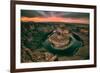 Moody Sunset at Horseshoe Bend, Page Arizona, Southwest US-Vincent James-Framed Photographic Print