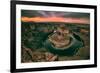 Moody Sunset at Horseshoe Bend, Page Arizona, Southwest US-Vincent James-Framed Photographic Print