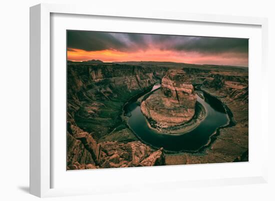 Moody Sunset at Horseshoe Bend, Page Arizona, Southwest US-Vincent James-Framed Photographic Print