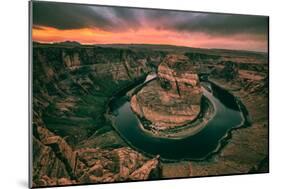 Moody Sunset at Horseshoe Bend, Page Arizona, Southwest US-Vincent James-Mounted Photographic Print