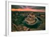 Moody Sunset at Horseshoe Bend, Page Arizona, Southwest US-Vincent James-Framed Photographic Print