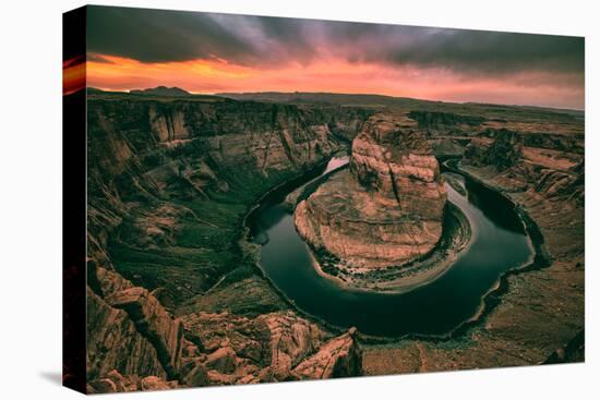 Moody Sunset at Horseshoe Bend, Page Arizona, Southwest US-Vincent James-Stretched Canvas