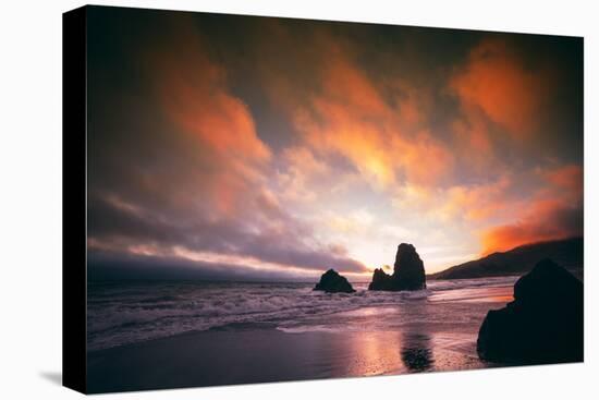 Moody Sunset at Rodeo Beach, Marin Headlands, San Francisco-Vincent James-Stretched Canvas
