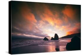 Moody Sunset at Rodeo Beach, Marin Headlands, San Francisco-Vincent James-Stretched Canvas