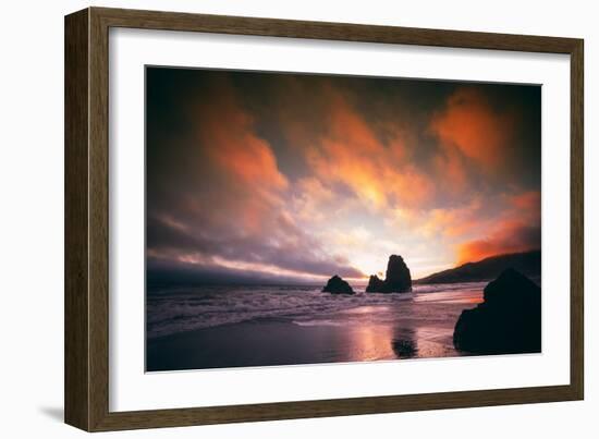 Moody Sunset at Rodeo Beach, Marin Headlands, San Francisco-Vincent James-Framed Photographic Print