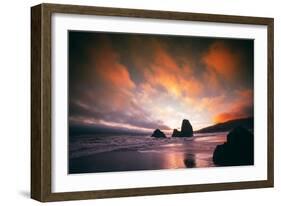 Moody Sunset at Rodeo Beach, Marin Headlands, San Francisco-Vincent James-Framed Photographic Print