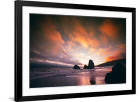 Moody Sunset at Rodeo Beach, Marin Headlands, San Francisco-Vincent James-Framed Photographic Print