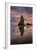 Moody Sunset at Wizard Hat, Oregon Coast-null-Framed Photographic Print