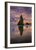 Moody Sunset at Wizard Hat, Oregon Coast-null-Framed Photographic Print