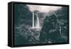 Moody Wailua Falls in Black and White, Kauai Hawaii-Vincent James-Framed Stretched Canvas