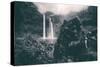 Moody Wailua Falls in Black and White, Kauai Hawaii-Vincent James-Stretched Canvas