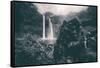 Moody Wailua Falls in Black and White, Kauai Hawaii-Vincent James-Framed Stretched Canvas