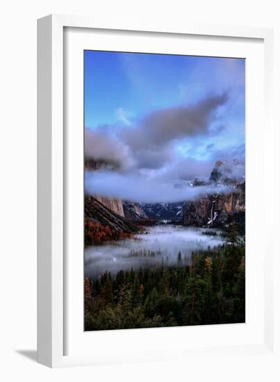 Moody Yosemite Valley View in Fog, Yosemite National Park-Vincent James-Framed Photographic Print