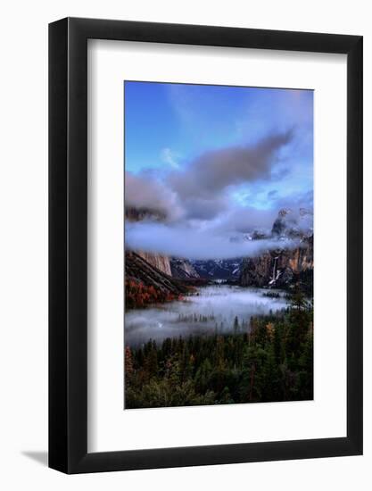 Moody Yosemite Valley View in Fog, Yosemite National Park-Vincent James-Framed Photographic Print