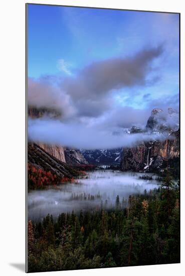 Moody Yosemite Valley View in Fog, Yosemite National Park-Vincent James-Mounted Photographic Print