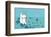 Moomintroll Fishing-Tove Jansson-Framed Art Print