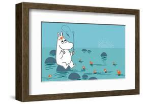 Moomintroll Fishing-Tove Jansson-Framed Art Print