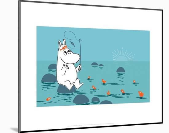 Moomintroll Fishing-Tove Jansson-Mounted Art Print