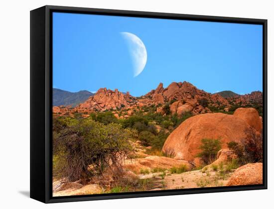 Moon above Texas Canyon-diomedes66-Framed Stretched Canvas