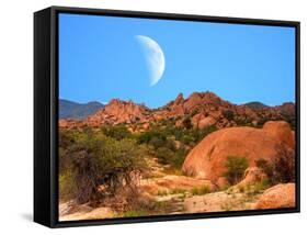 Moon above Texas Canyon-diomedes66-Framed Stretched Canvas