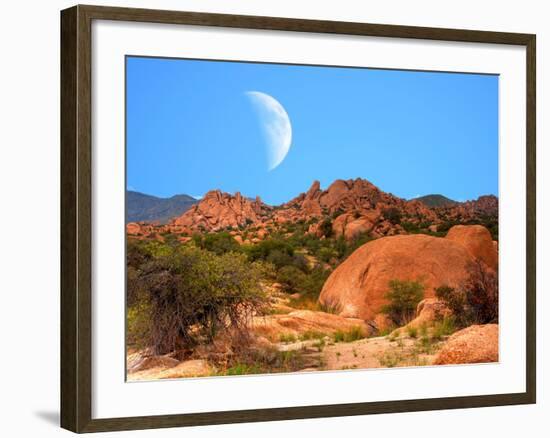 Moon above Texas Canyon-diomedes66-Framed Photographic Print