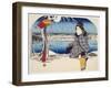 Moon After Snow at Ry?goku from Series 3 Views of Snow at Famous Places in Eastern Capital, c.1840-Ando or Utagawa Hiroshige-Framed Giclee Print