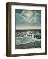 Moon and Breakwater, 1997-Margaret Hartnett-Framed Giclee Print