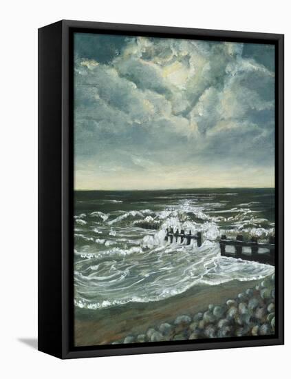 Moon and Breakwater, 1997-Margaret Hartnett-Framed Stretched Canvas