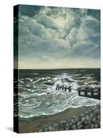 Moon and Breakwater, 1997-Margaret Hartnett-Stretched Canvas