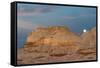 Moon and clouds at sunrise, Vermillion Cliffs, White Pocket wilderness, Bureau of Land Management, -Howie Garber-Framed Stretched Canvas