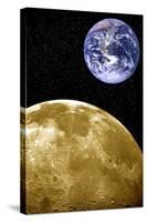 Moon And Earth, Artwork-Victor De Schwanberg-Stretched Canvas