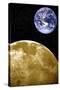 Moon And Earth, Artwork-Victor De Schwanberg-Stretched Canvas