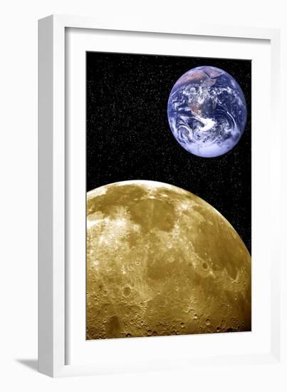 Moon And Earth, Artwork-Victor De Schwanberg-Framed Photographic Print