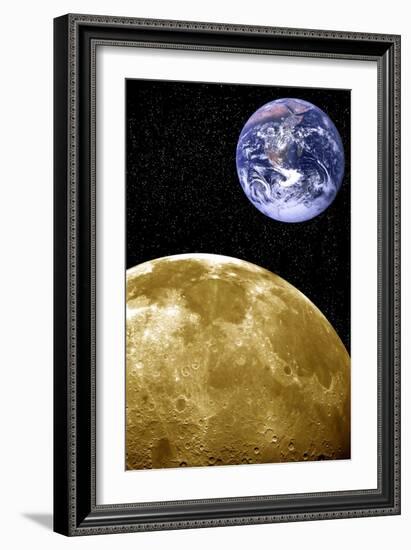 Moon And Earth, Artwork-Victor De Schwanberg-Framed Photographic Print