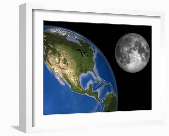 Moon And Earth, Artwork-Walter Myers-Framed Photographic Print